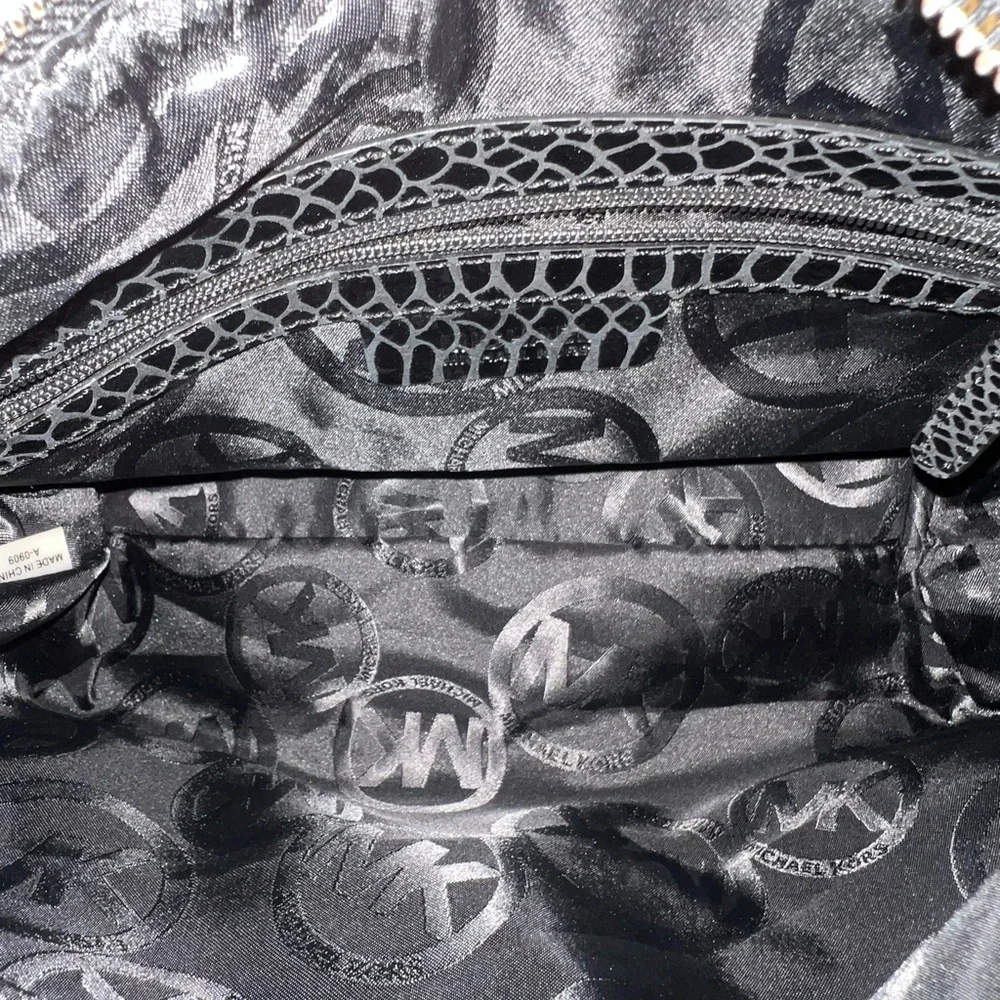 Michael Kors Black Snakeskin Embossed Shoulder Bag NWOT